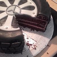 Mercedes car tire cake