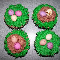 Easter Cupcakes - Grass Themed