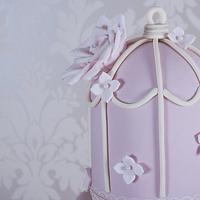 Vintage Dusky Pink Birdcage Cake