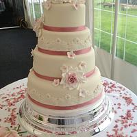 Dusky Pink wedding Cake