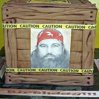 Duck Dynasty box crate cake