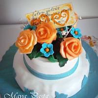 Vase of flowers cake