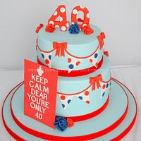 Keep Calm You're Only 40 Birthday Cake