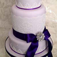 Sugar veil and cake lace 3 tier cake 