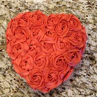 Heart shaped rose cake