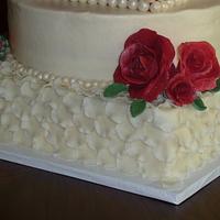 Red and White Anniversary cake