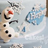 Frozen Little Elsa, Anna and Olaf cake toppers