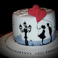 valentine's first kiss. hidden heart. kiss cake