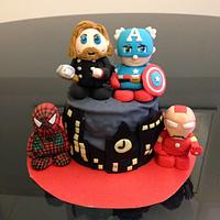 Marvel heroes cake
