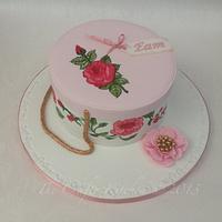 Antique Rose Hat Box Cake