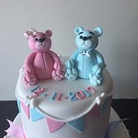 Double christening cake 