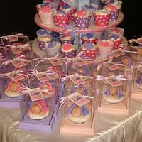 Baptismal themed cupcake tower