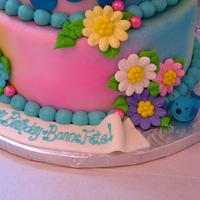 Pretty Rainbow Tiered Cake