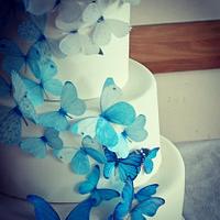 Cascading butterflies Wedding cake 