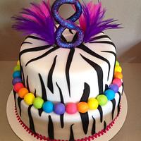 Zebra birthday cake