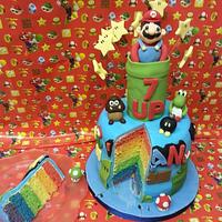 Super Mario Rainbow Cake