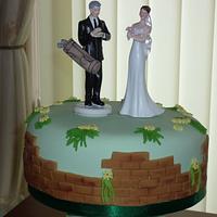 Golf theme wedding cake