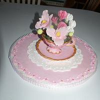 Gumpaste teacup for birthday cake