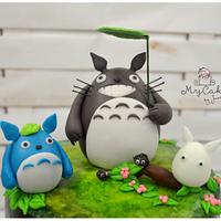 Totoro Cake with matching sugar cookies