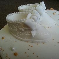 Ivory Lace and Gold Christening.