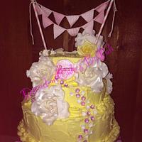 Vintage Shabby Chic Wedding Cake