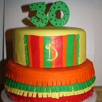 Fiesta/Mexican themed 30th birthday cake