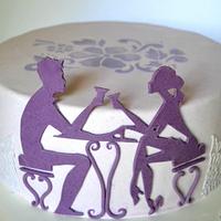 Purple wedding cake