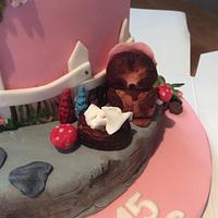Beatrix potter inspired christening cake