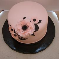 Pink/Black Birthday Cake