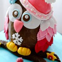owl christmas cake