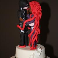 Super hero wedding cake