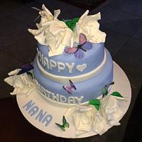 Gardenia and Butterfly Cake