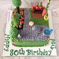 Garden scene cake