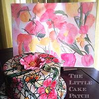 Watercolor Painting to Stained Glass Cake