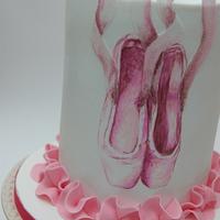 Handpainted ballet cake