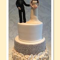 Ivory ruffled Wedding cake