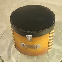 "Aged Leather" Hat Box Cake