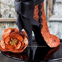 Copper lace boots