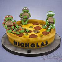Teenage Mutant Ninja Turtles Pizza Cake
