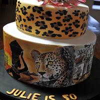 Hand Painted South African 50th Cake