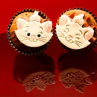 Aristocats Marie Chocolate Cupcakes and Raspberry