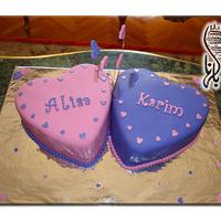 Twin Heart  cake