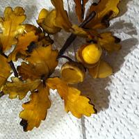 handmade acorns and oak leaves