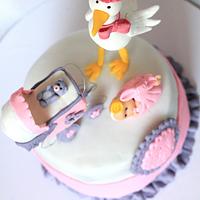Stork Baby shower cake