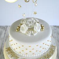 Golden Wedding Anniversary Cake