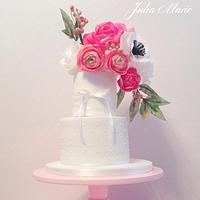 Wafer Paper Flowers Wedding Cake