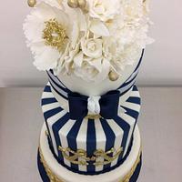 Nautical Hamptons NYC wedding cake