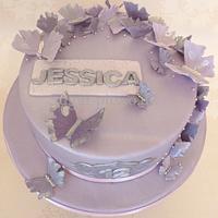 Purple 'Jessica' butterfly cake 
