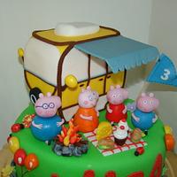 Peppa Pig camping cake