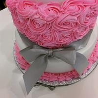 Pretty in pink baby shower cake